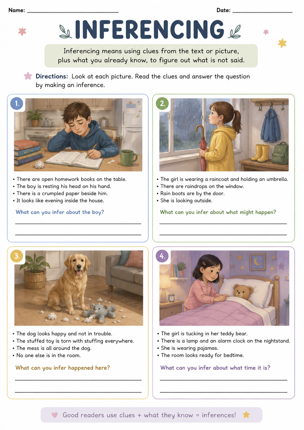 Preview of Inferencing Worksheets
